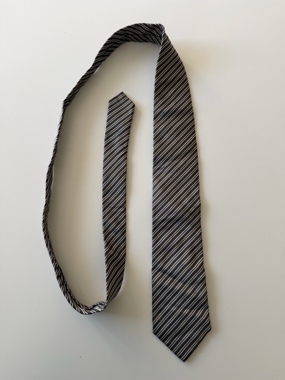 Striped Black and Gray Men's Necktie